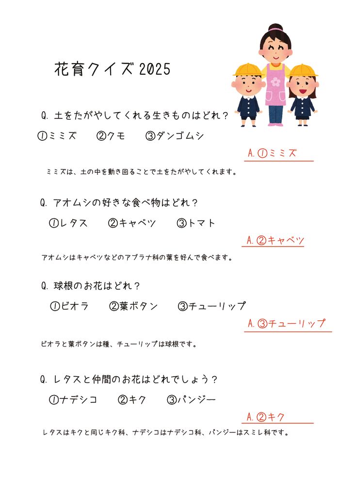 花育クイズ 2024